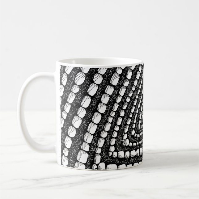 Caneca De Café Abstract Triangle Detailed Pen and Ink Shapes  (Esquerda)
