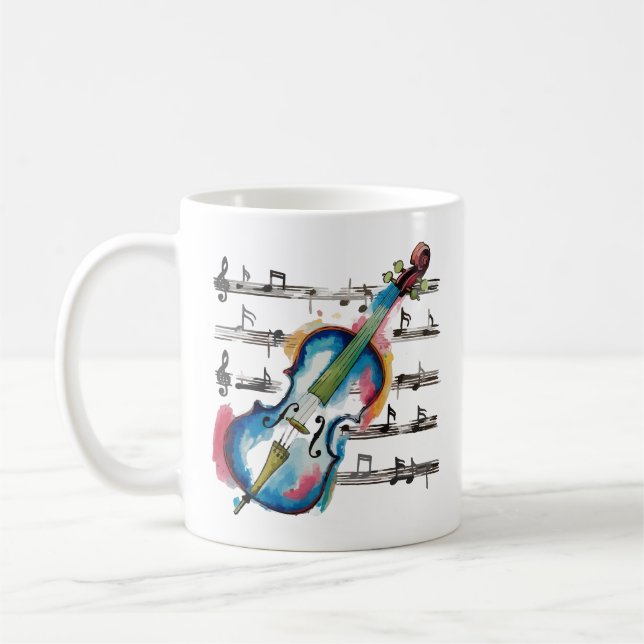 Caneca De Café Abstract Violin Coffee Mug (Esquerda)