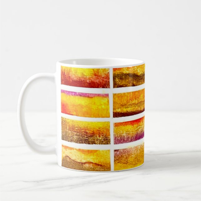 Caneca De Café Abstract Watercolor Fall Landscape Colors (Esquerda)