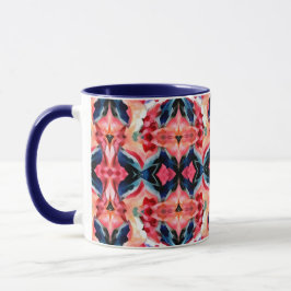 Caneca de Café Abstrata -Azul e Rosa