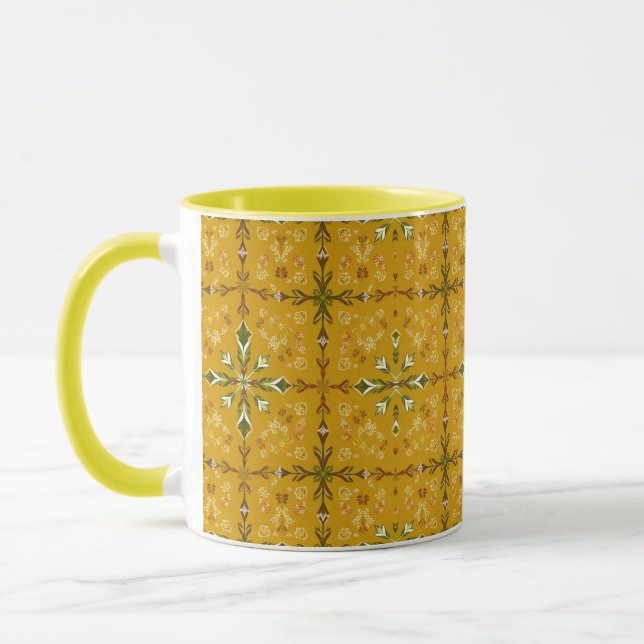 Caneca de Café Abstrata Dourada (Esquerda)