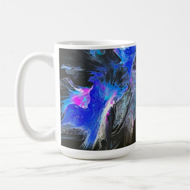 Caneca de Café Abstrata Electric Bloom (Esquerda)