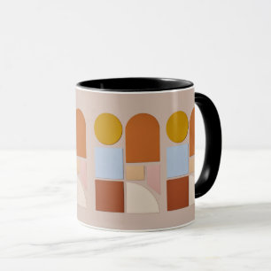 Caneca de Café Abstrata Geométrica Moderna