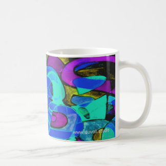 caneca de café abstrata "laguna azul"