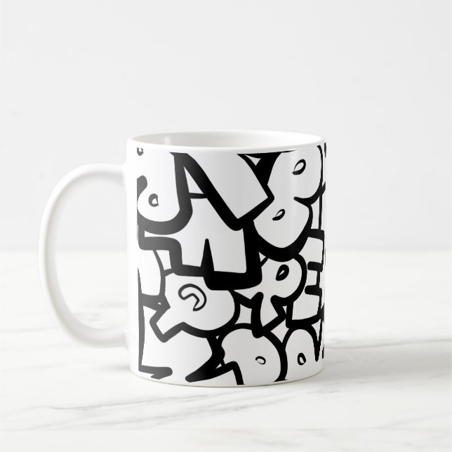 Caneca De Café Abstrato alfabetos (Esquerda)