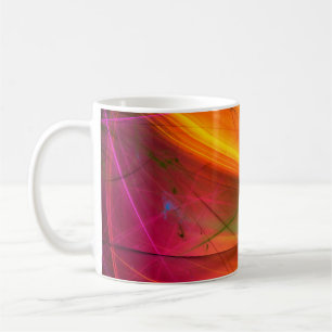 Caneca De Café abstrato amarelo de fundo fractal 3d renderização3