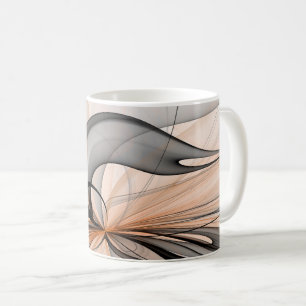 Caneca De Café Abstrato Anthracite Cinza Siena Moderna Arte Fract