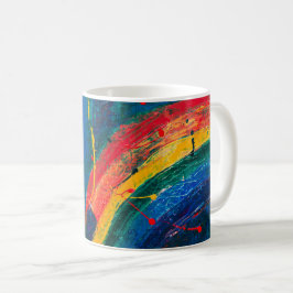 Caneca De Café Abstrato arco-íris