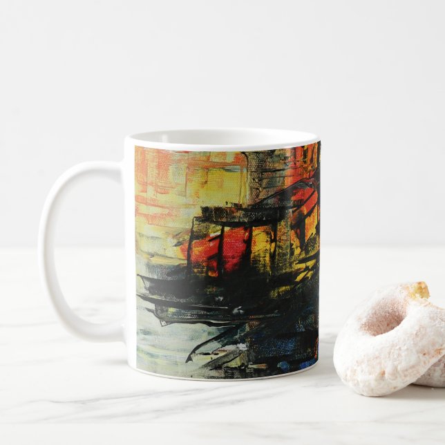 Caneca De Café Abstrato Art (Com Donut)