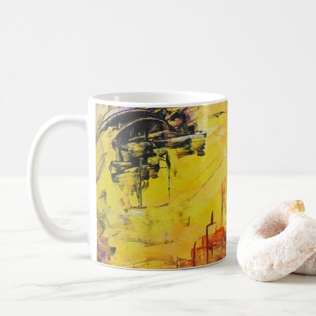 Caneca De Café Abstrato Art (Com Donut)