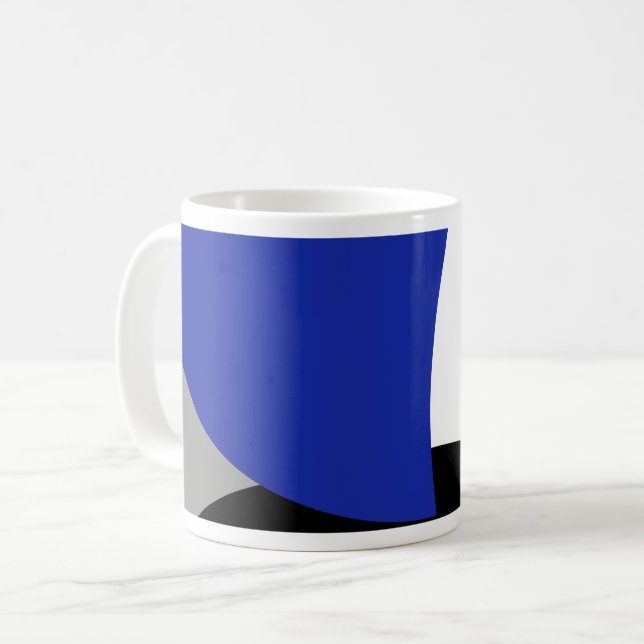 Caneca De Café Abstrato Art Azul Amarelo (Frente Esquerda)