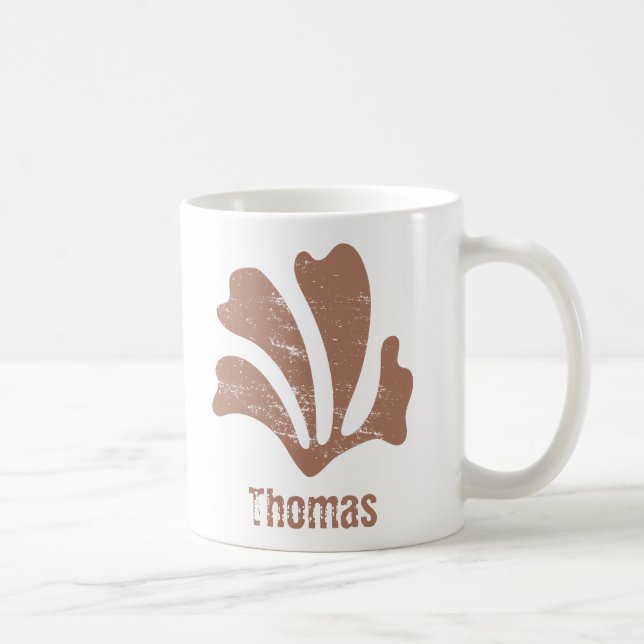 Caneca De Café Abstrato Art Brown Algae, Kelp (Direita)