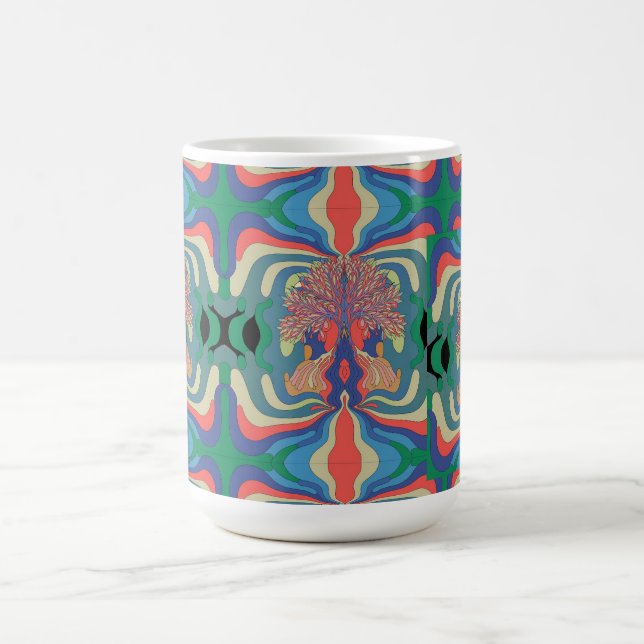 Caneca De Café Abstrato Art Pattern 15 oz.Coffee mug (Centro)