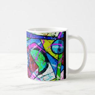 Caneca De Café Abstrato Art-Title:Juggler-Green Tint