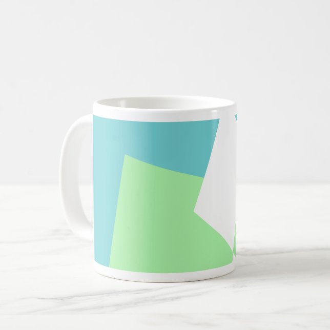 Caneca De Café Abstrato Art Turquoise Azul (Frente Esquerda)