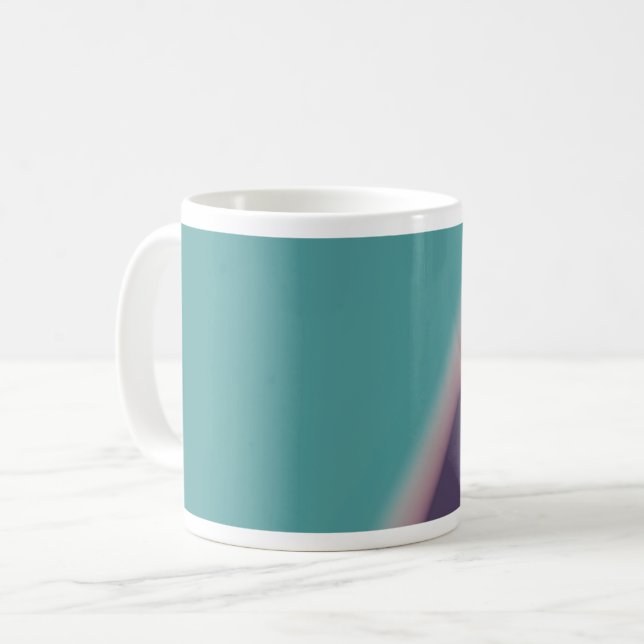 Caneca De Café Abstrato Art Turquoise Roxo (Frente Esquerda)