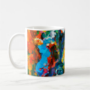 Caneca De Café Abstrato artístico. Textura vibrante quente