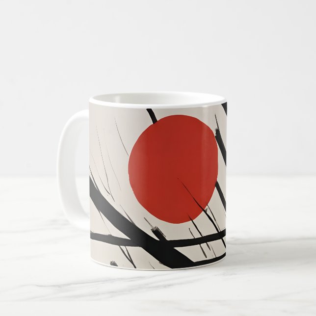 Caneca De Café Abstrato Ascensão Sun (Frente Esquerda)