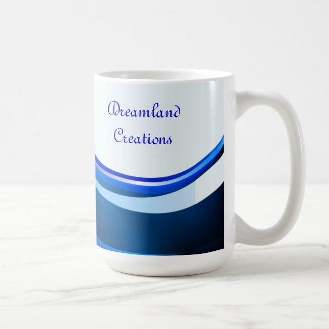 CANECA DE CAFÉ ABSTRATO AZUL - MODELO DE MÚG PERSONALIZADO (Direita)
