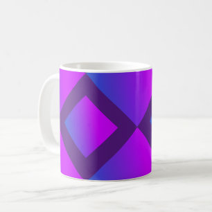 Caneca De Café Abstrato Azul violeta púrpura geométrico