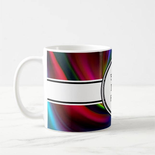 Caneca De Café Abstrato Background Spirals soft I + seu texto (Esquerda)