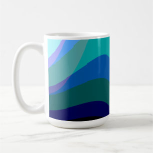 Caneca De Café Abstrato Blue 303 - Groovy Flowing Art