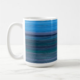 Caneca De Café Abstrato Blue Horizontal Stripes