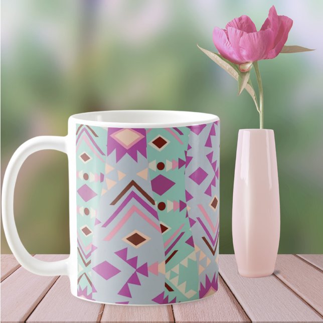 Caneca De Café Abstrato Boho Aztec Mug (Criador carregado)