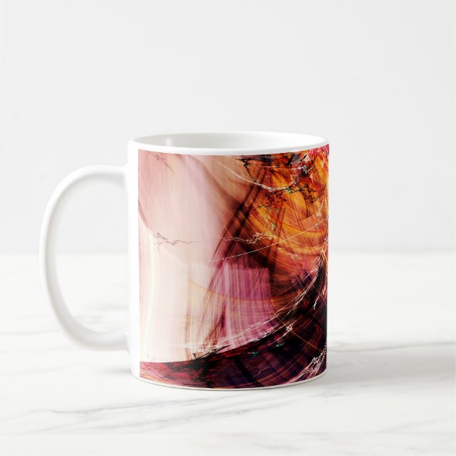 Caneca De Café Abstrato bonito, roxo, vermelho e amarelo, c (Esquerda)