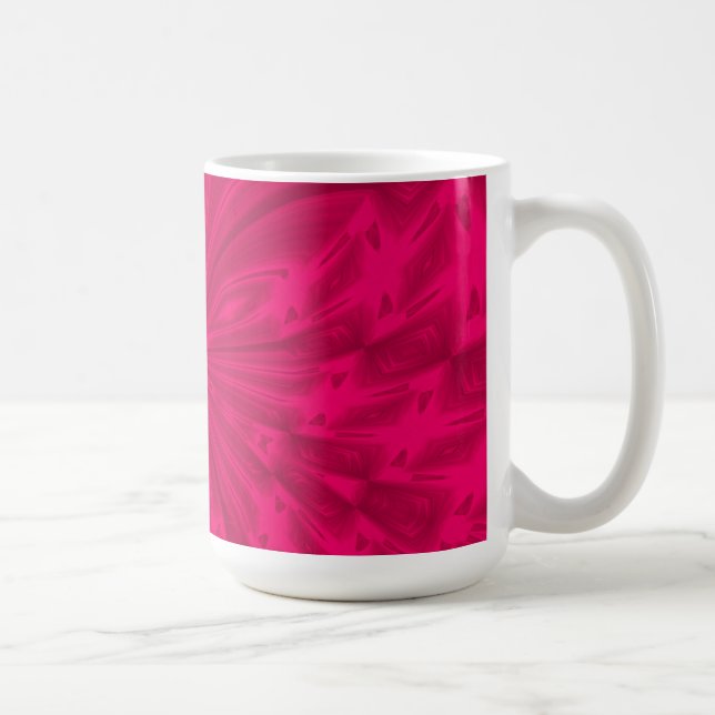 Caneca De Café Abstrato Borboleta Framboesa Rosa Café (Direita)