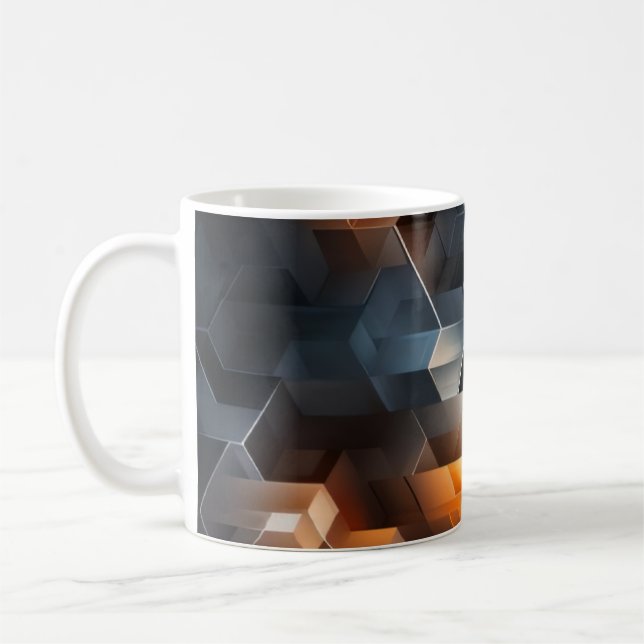 Caneca De Café Abstrato Brasa Fumê (Esquerda)