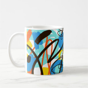 Caneca De Café Abstrato, brilhante padrão de verão.