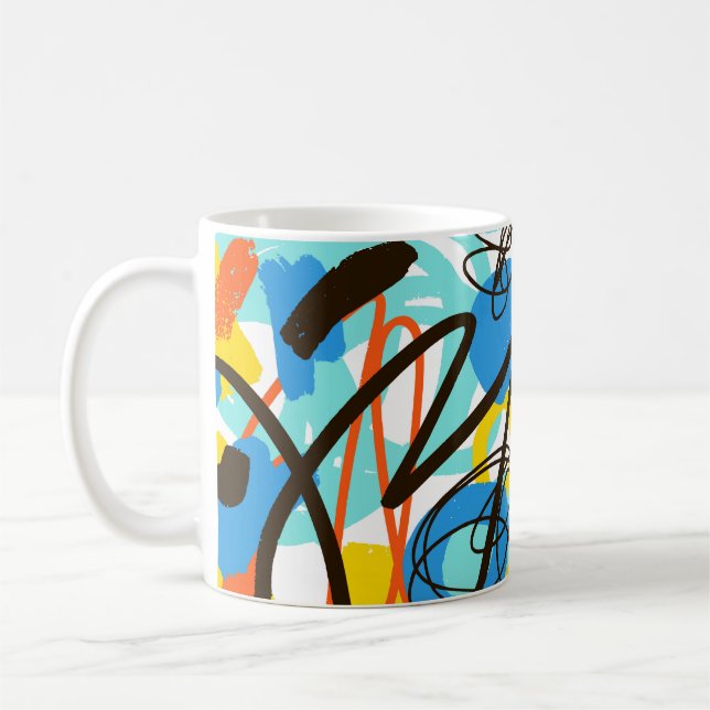 Caneca De Café Abstrato, brilhante padrão de verão. (Esquerda)