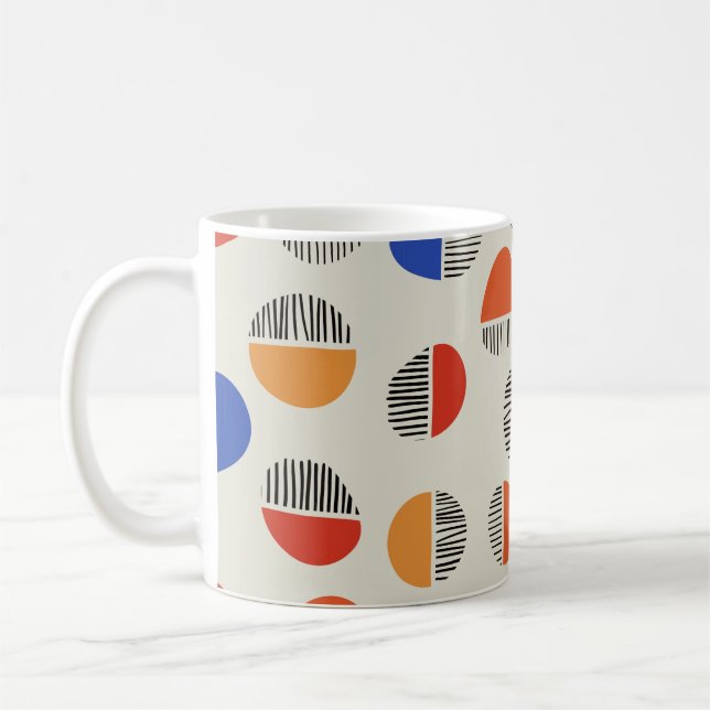 Caneca De Café Abstrato círculo sem costura, fundo com  (Esquerda)