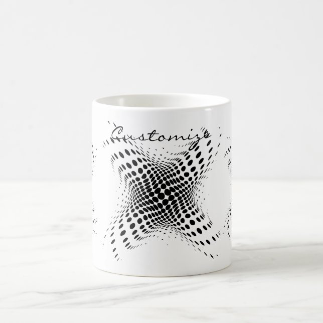 Caneca De Café Abstrato - Círculos de meia-tonalidade X Thunder_C (Centro)