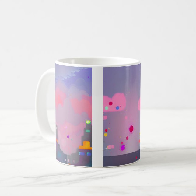 Caneca De Café Abstrato Cityscape Mug (Frente Esquerda)