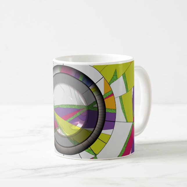 Caneca De Café Abstrato Colorido (Frente Esquerda)