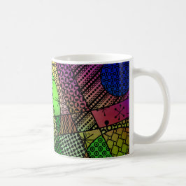 Caneca De Café Abstrato colorido com Texturas e Padrões