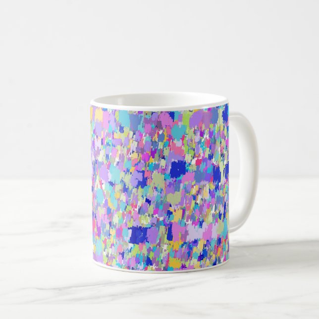 Caneca De Café Abstrato com 80 Cores em Mottled (Frente Esquerda)