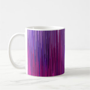 Caneca De Café Abstrato com linha vertical fina e roxa