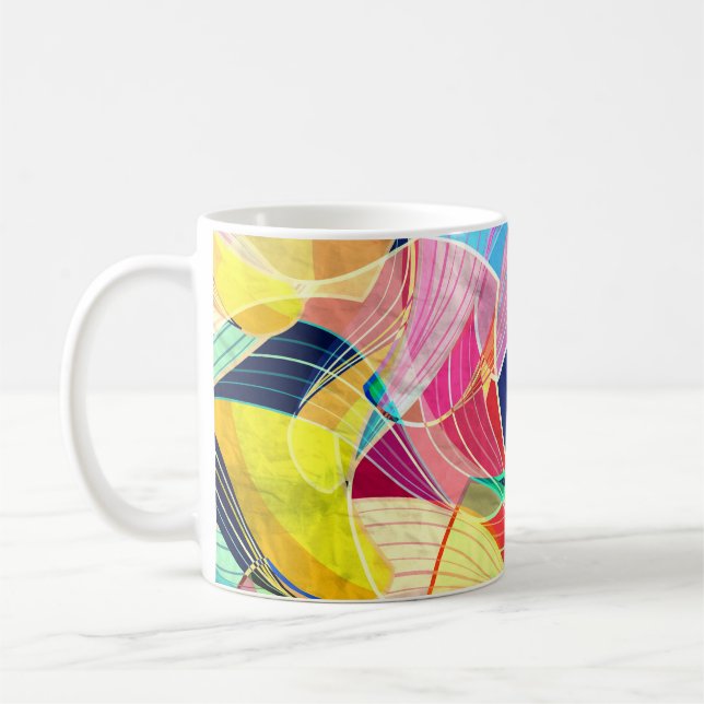 Caneca De Café Abstrato cor d'água, fundo fantástico (Esquerda)