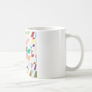 Caneca De Café Abstrato - Cores - Damasco