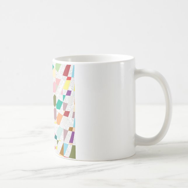 Caneca De Café Abstrato - Cores - Damasco (Direita)