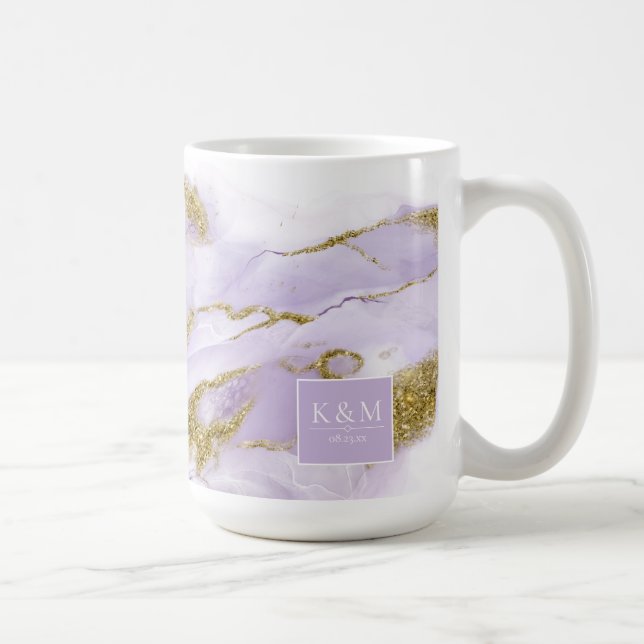 Caneca De Café Abstrato da Lavanda Lux Ink ID990 (Direita)