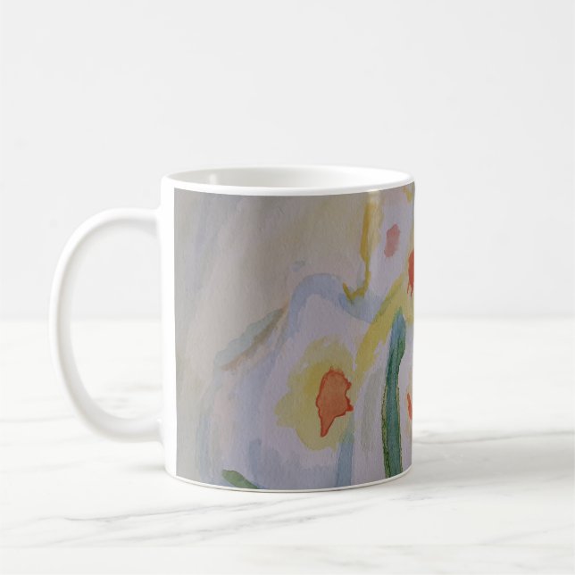 Caneca De Café Abstrato Daffodils (Esquerda)