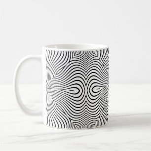 Caneca De Café Abstrato das tiras onduladas ou 3D rel onduladas