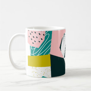 Caneca De Café Abstrato de ananás: Patchwork sem costura colorida