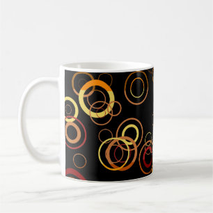 Caneca De Café Abstrato de Anos 50 coloridas retrorreflectores