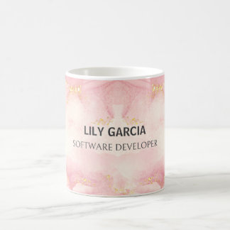 Caneca De Café Abstrato de aquarela rosa personalizável