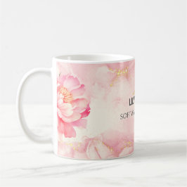 Caneca De Café Abstrato de aquarela rosa personalizável